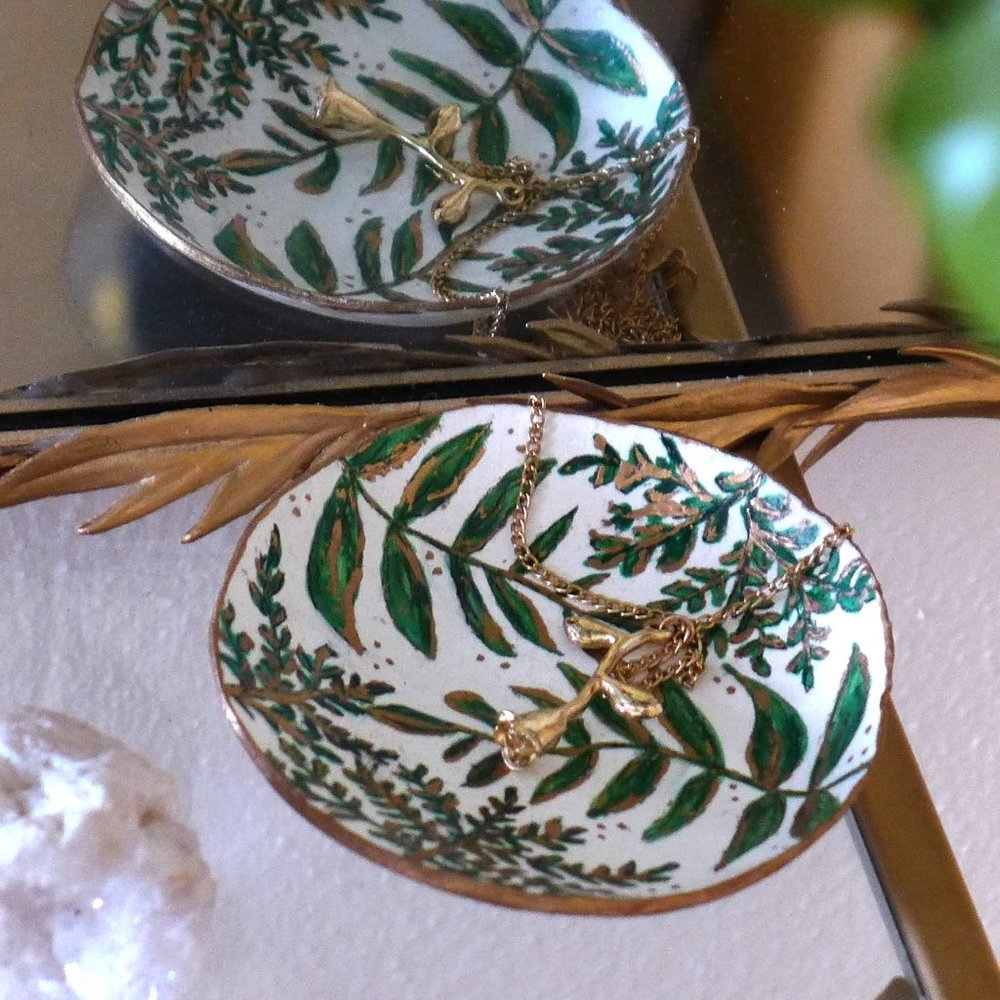 TRINKET AIR DRY CLAY DISH FLORAL - Picture 2 of 4
